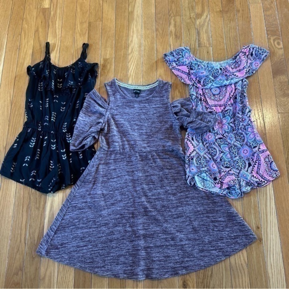 Lot Of 3 Justice Epic Threads Art Class Shorts Romper A-Line Dress Girls Size 7